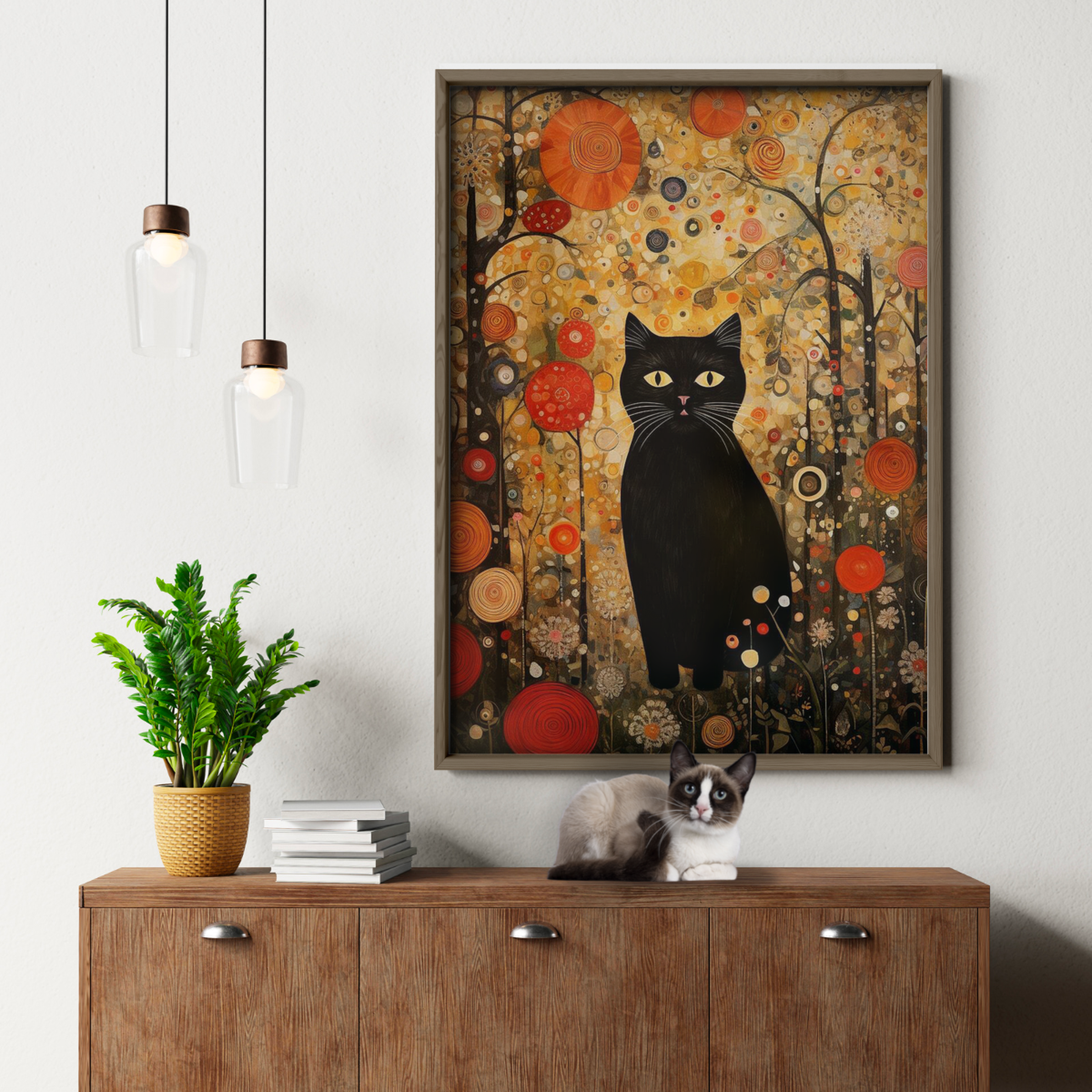 Mystic Cat In Autumn Garden