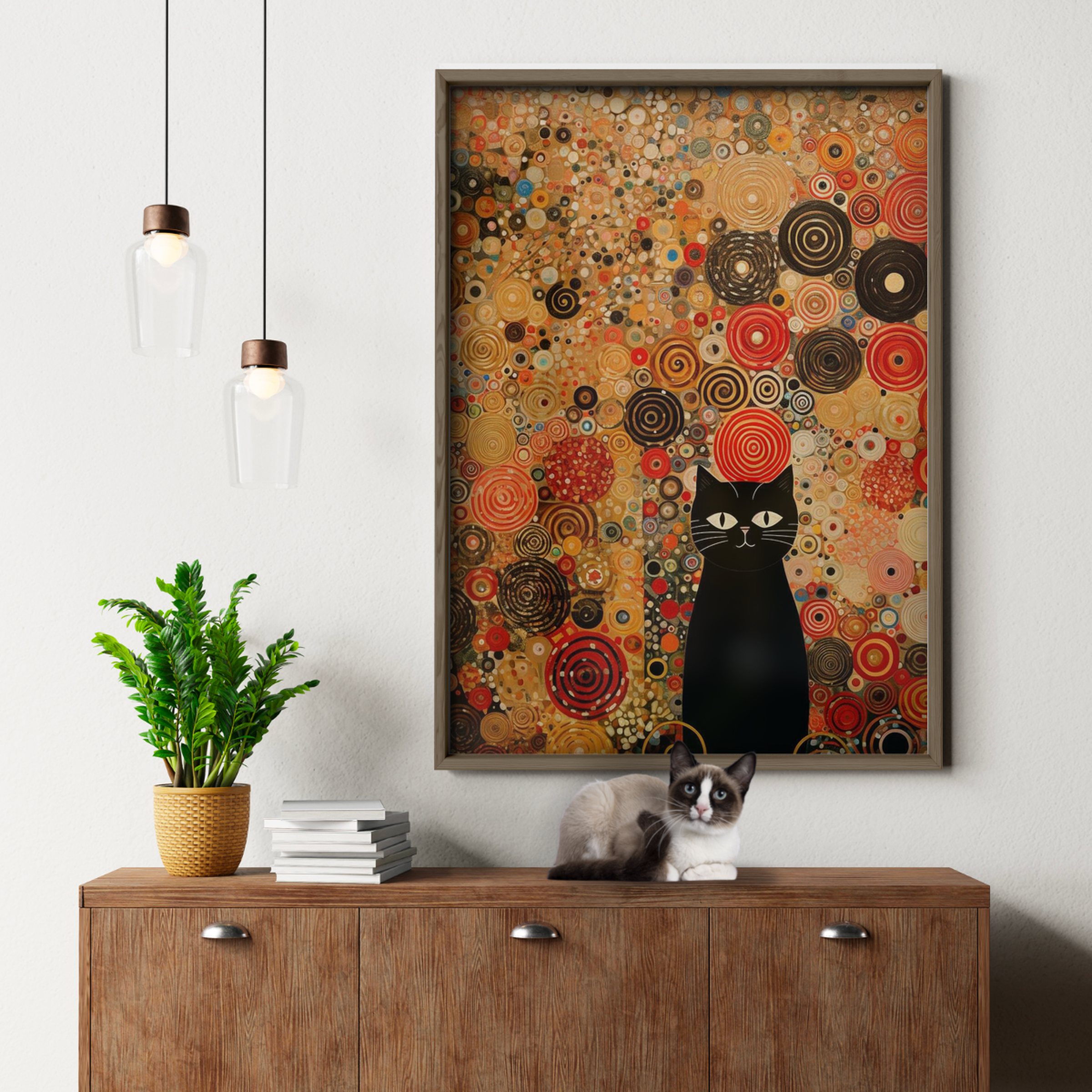 Mystic Cat In Spiral Garden