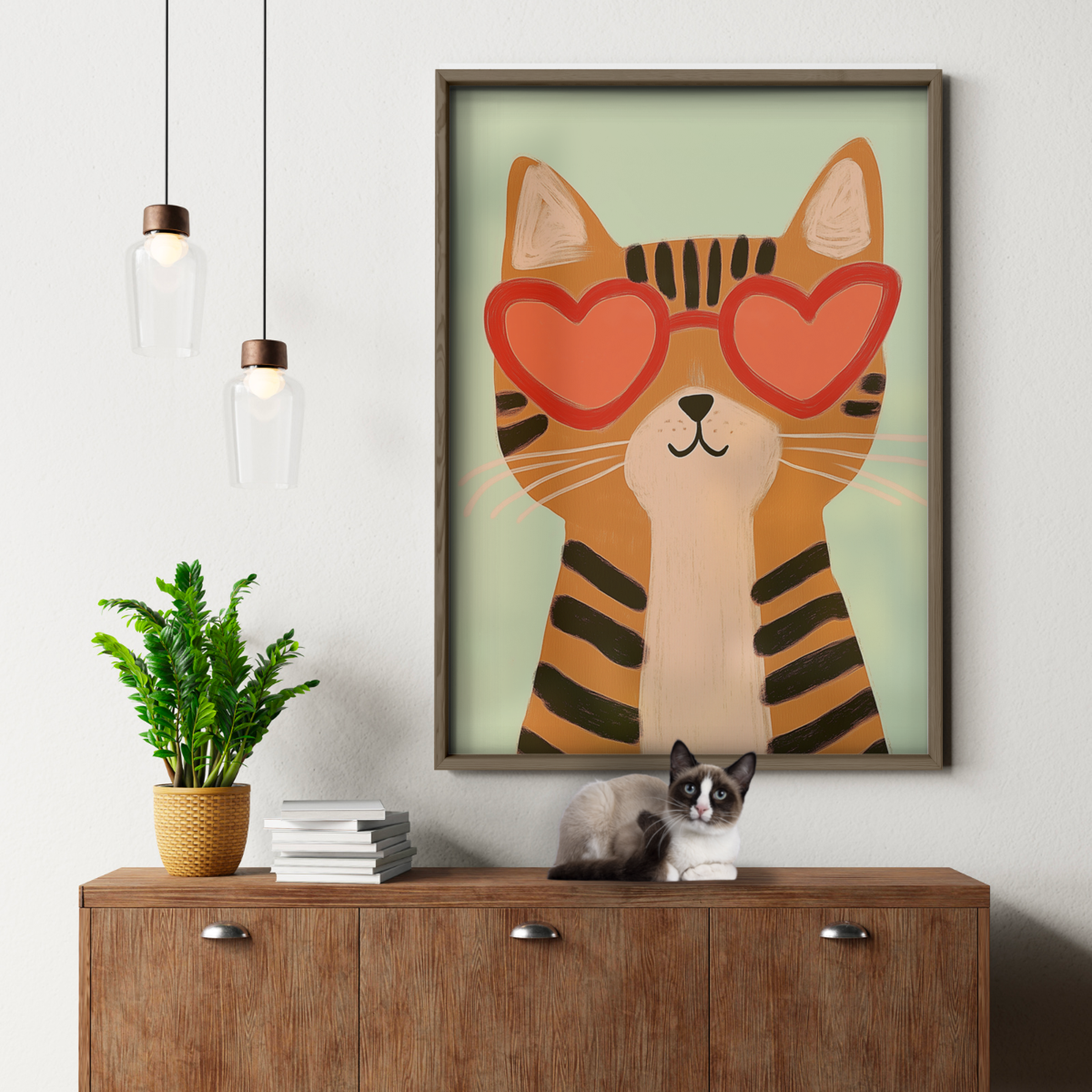 Pop Cat Heart Glasses