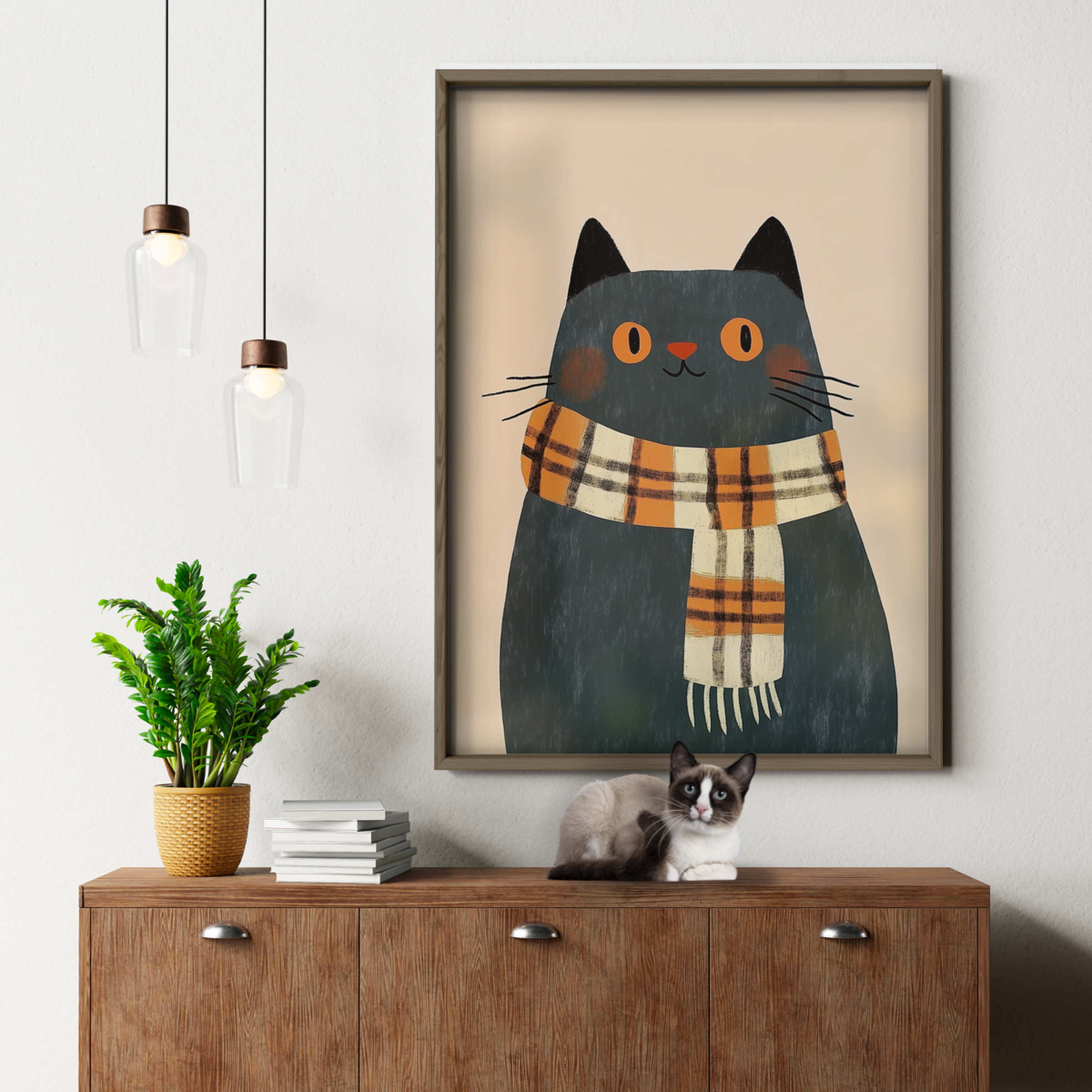 Pop Cat Orange Scarf