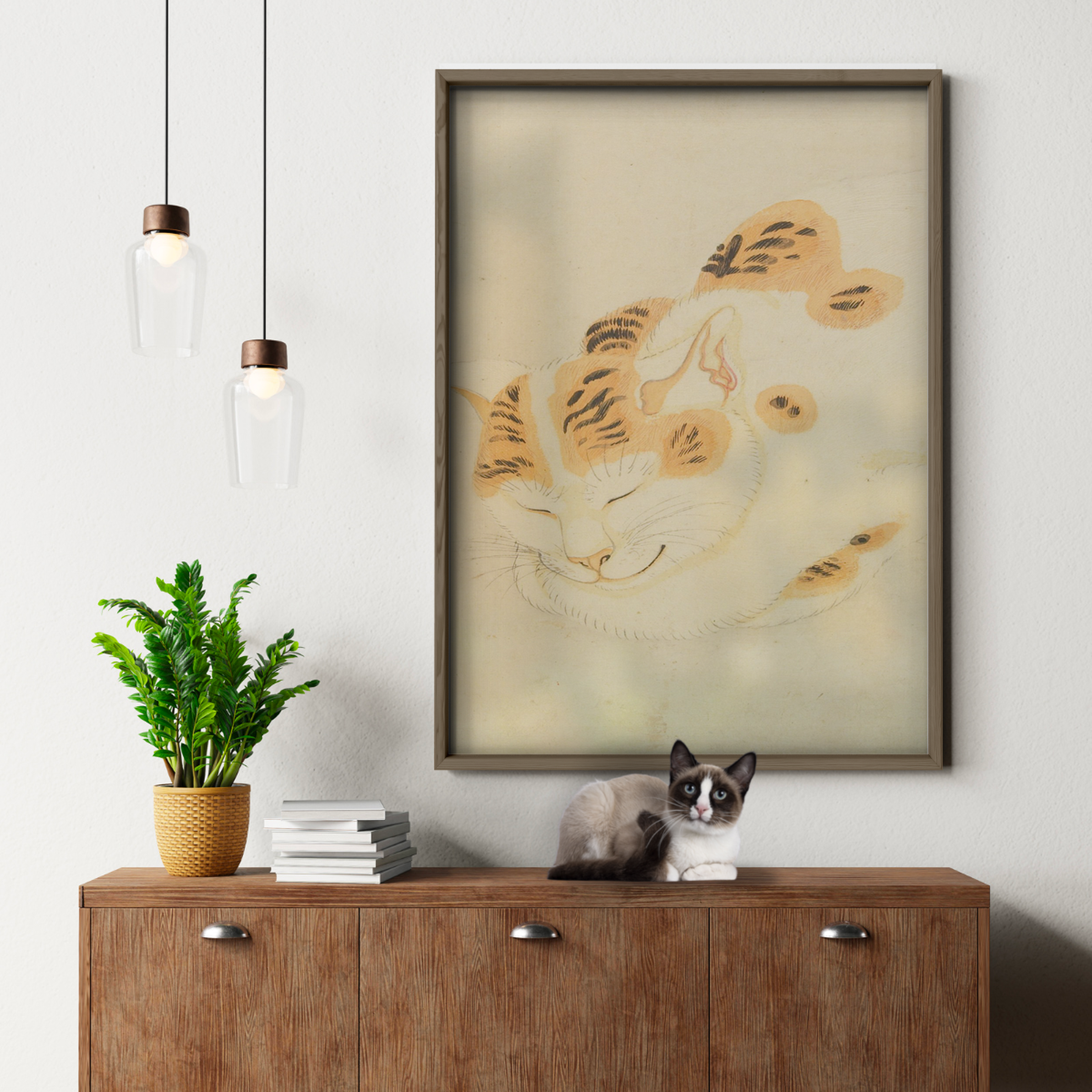 Sleeping Cat Japanese Art