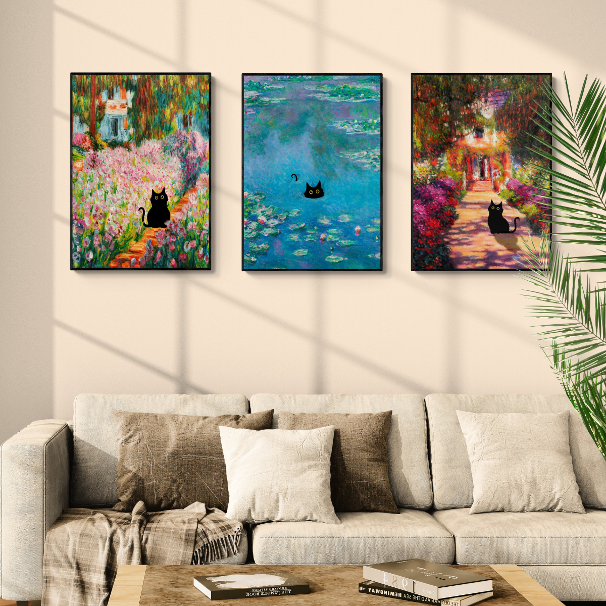cat art monet posters