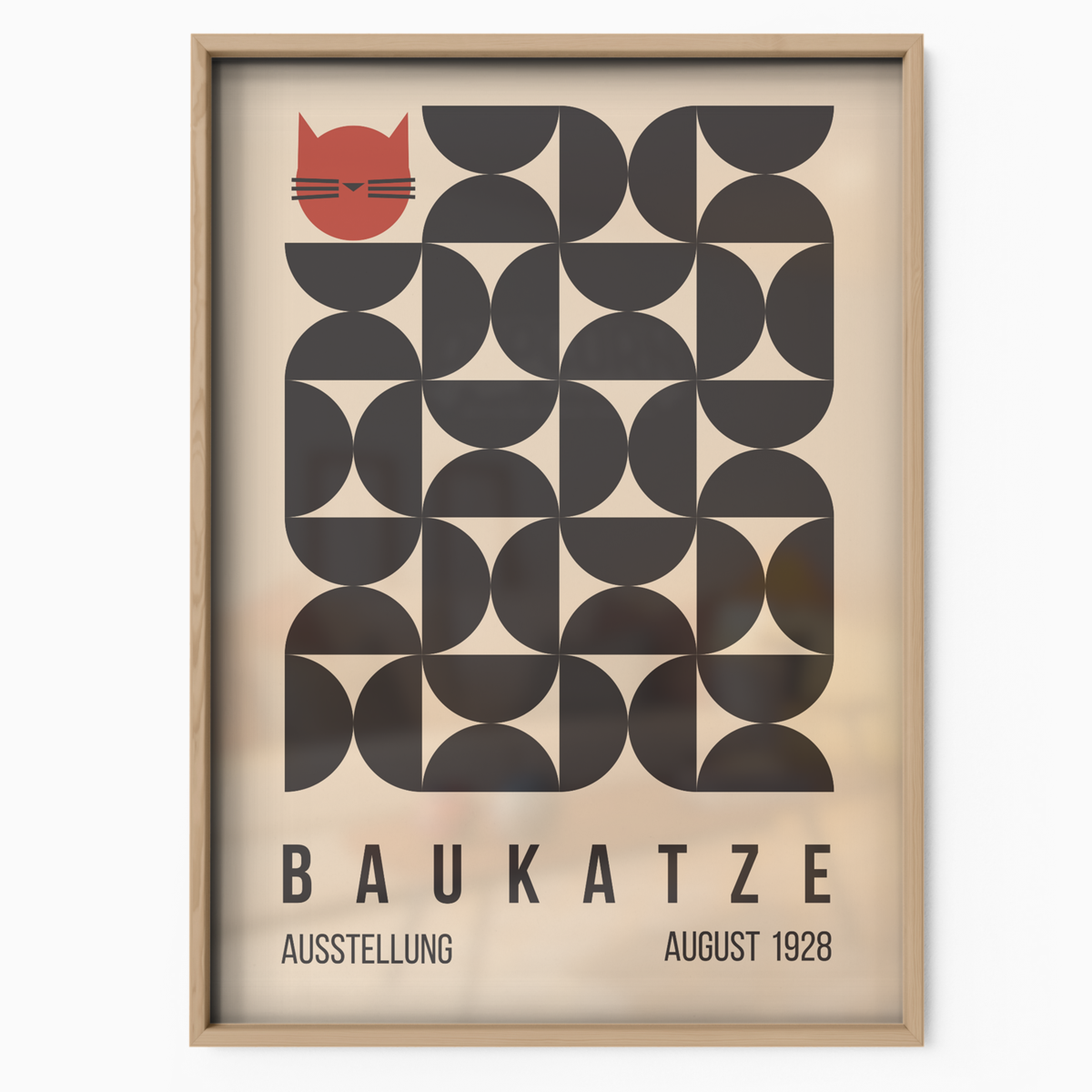 Bauhaus Cat Geometric Poster