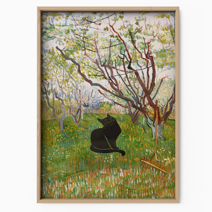 Black Cat X Van Gogh Orchard In Blossom