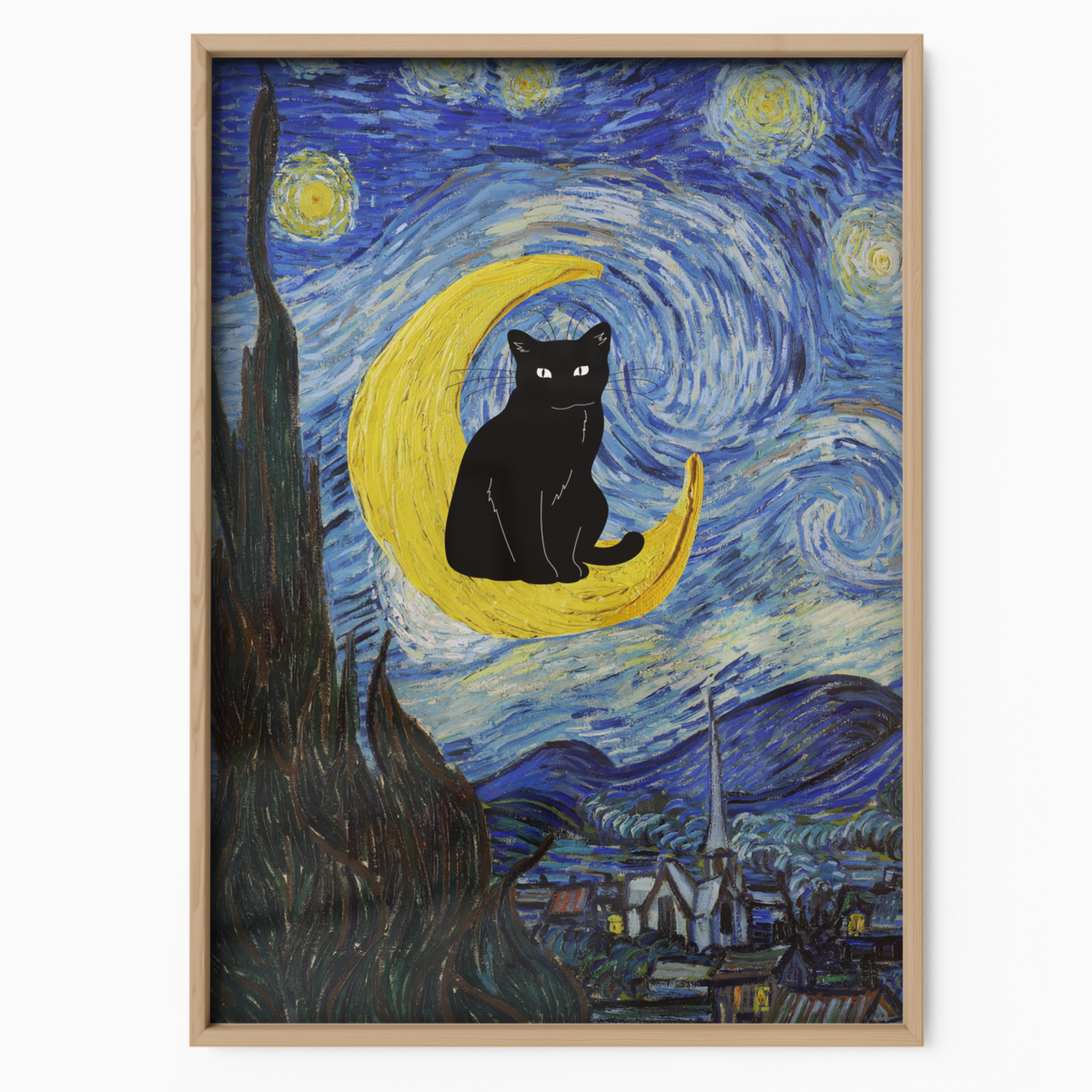 Black Cat X Van Gogh The Starry Night