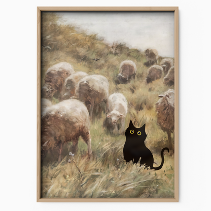 Cat Among Courbet Sheep