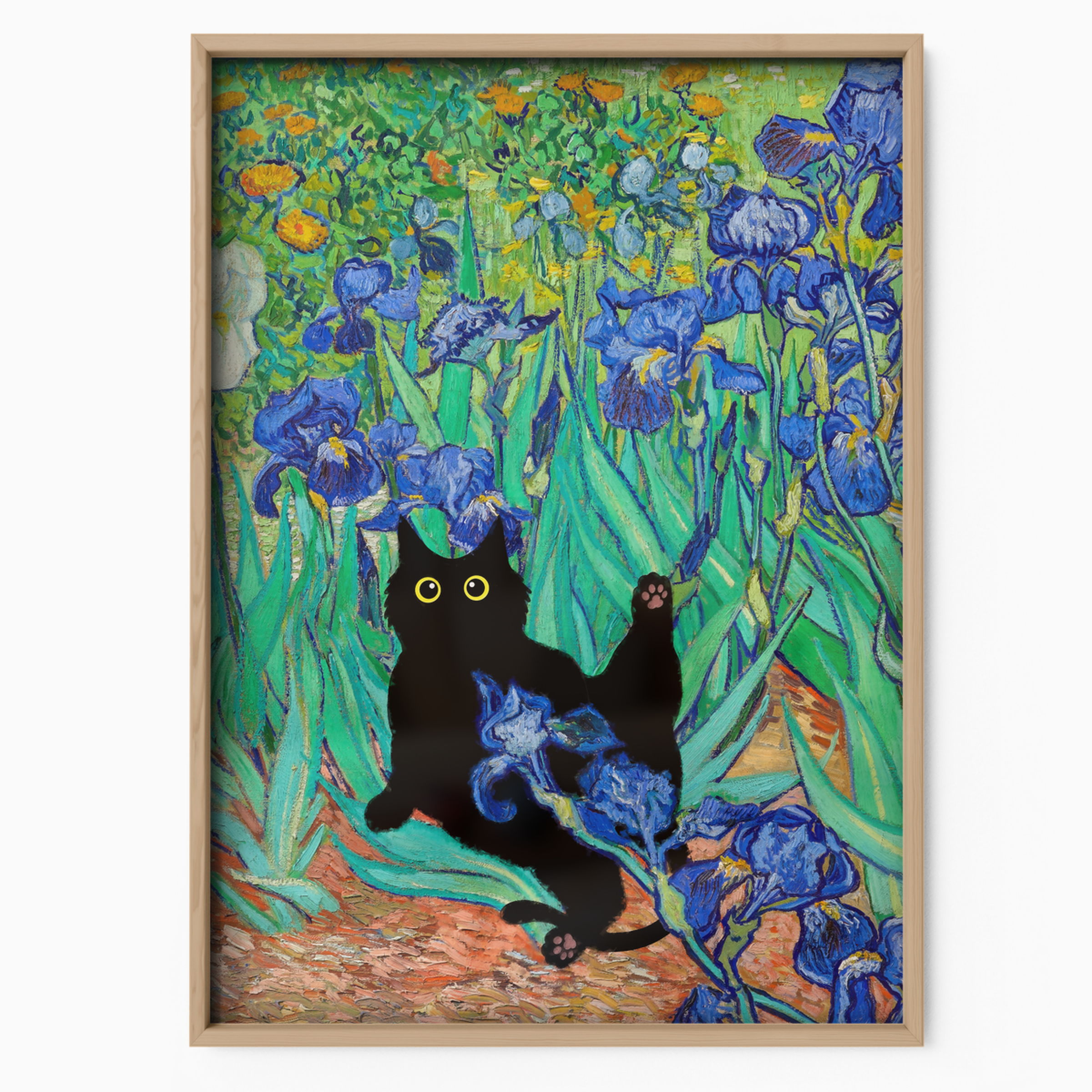 Cat In Van Gogh Irises