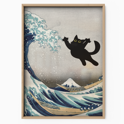 Cat Jump X Katsushika Hokusai