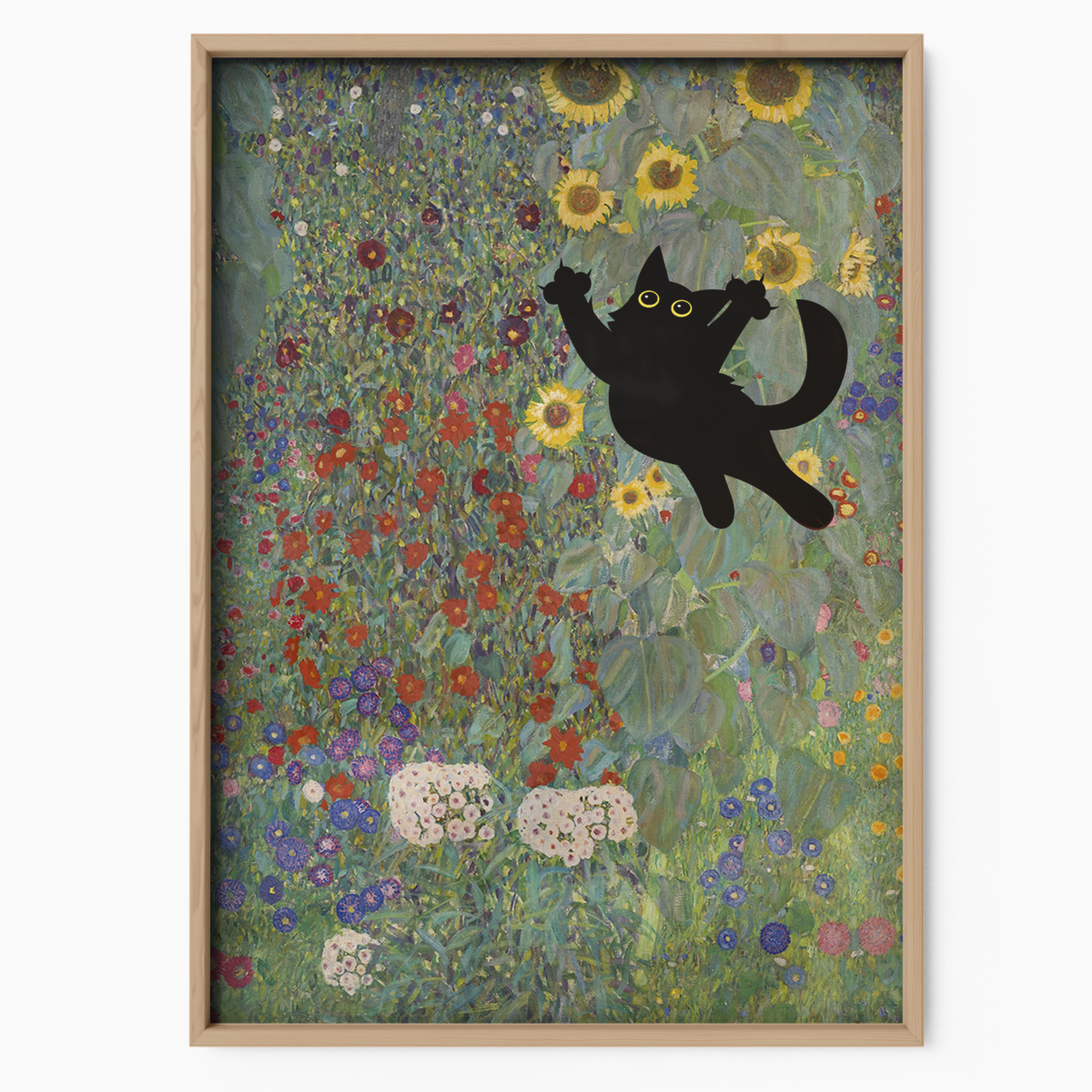 Cat Jump X Klimt Farm Garden With Sunflowers