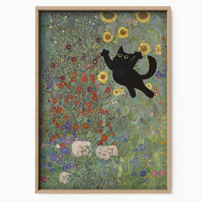 Cat Jump X Klimt Farm Garden With Sunflowers