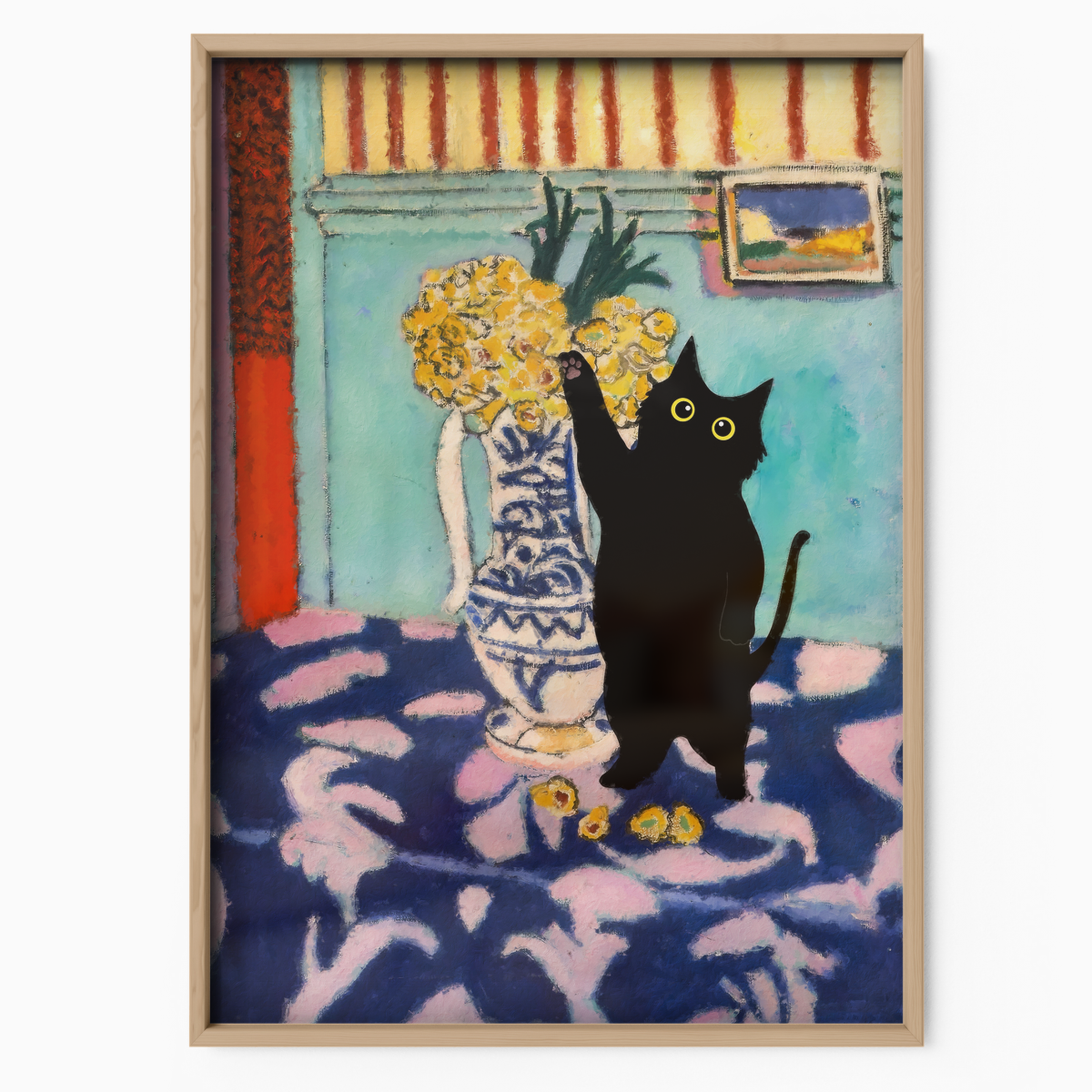 Cat Matisse Interior Flowers