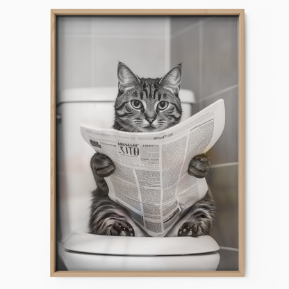 Cozy Cat Toilet Reading