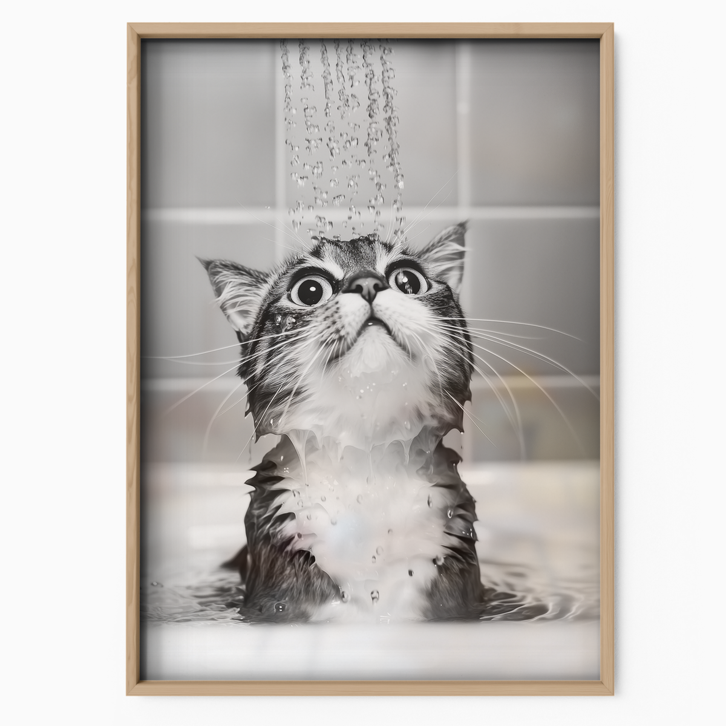Cozy Cat Under Shower
