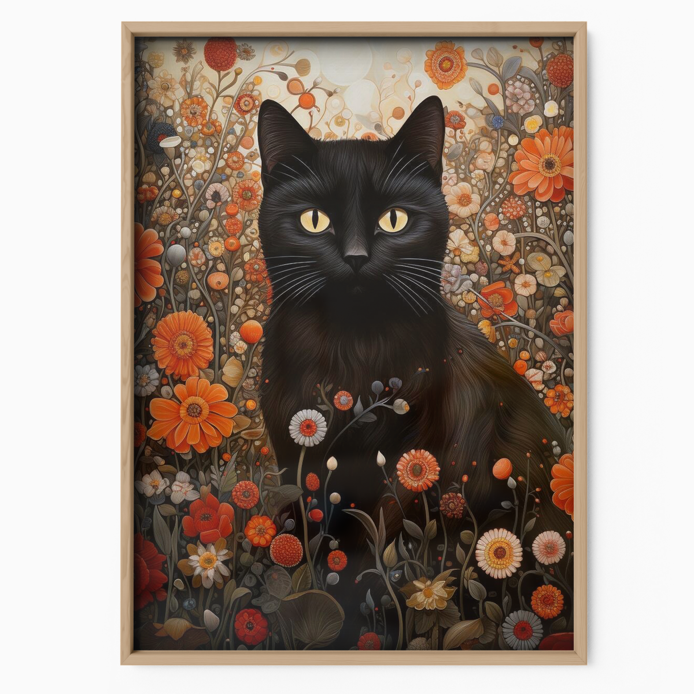 Enchanted Cat In Orange Garden