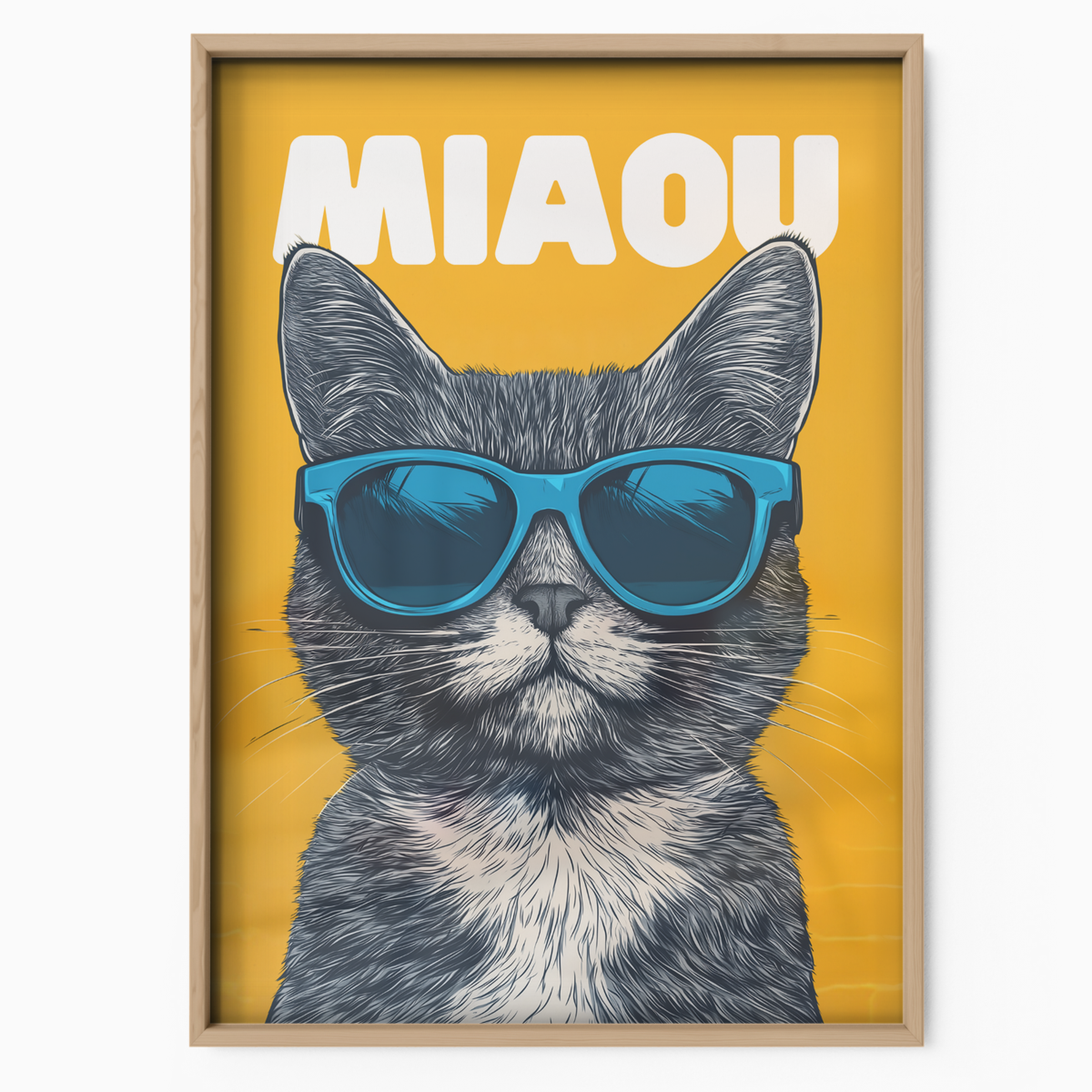 Groovy Cat Blue Glass Miaou