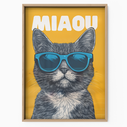 Groovy Cat Blue Glass Miaou
