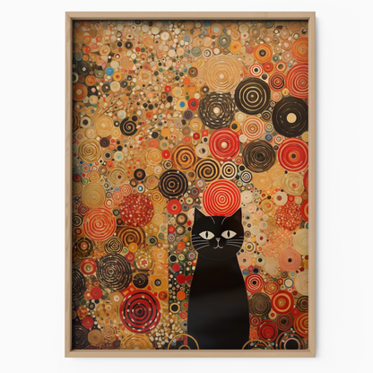 Mystic Cat In Spiral Garden