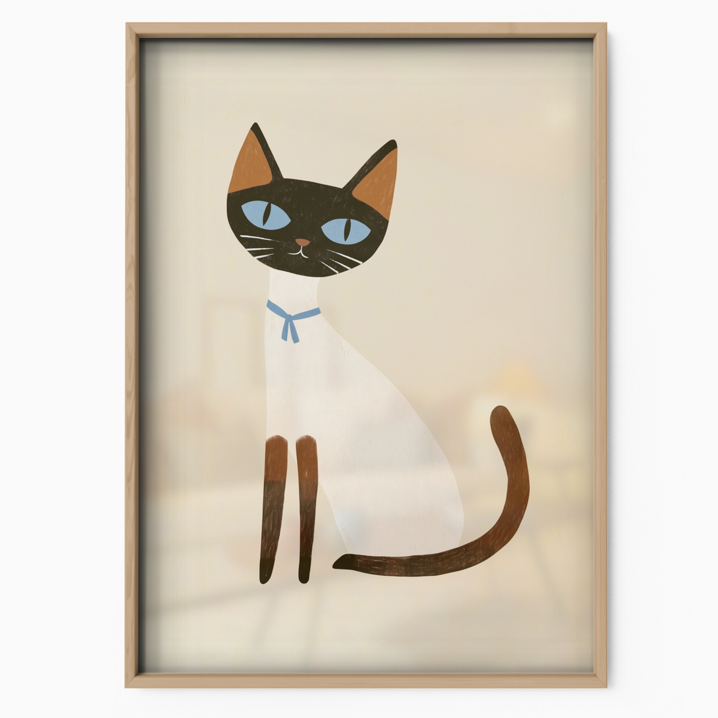 Pop Cat Blue Ribbon