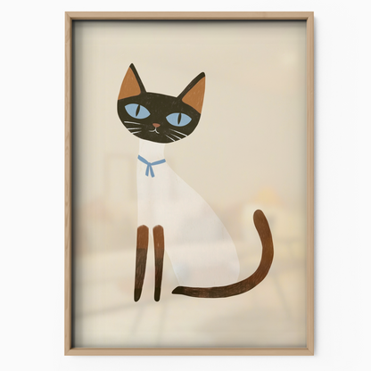 Pop Cat Blue Ribbon