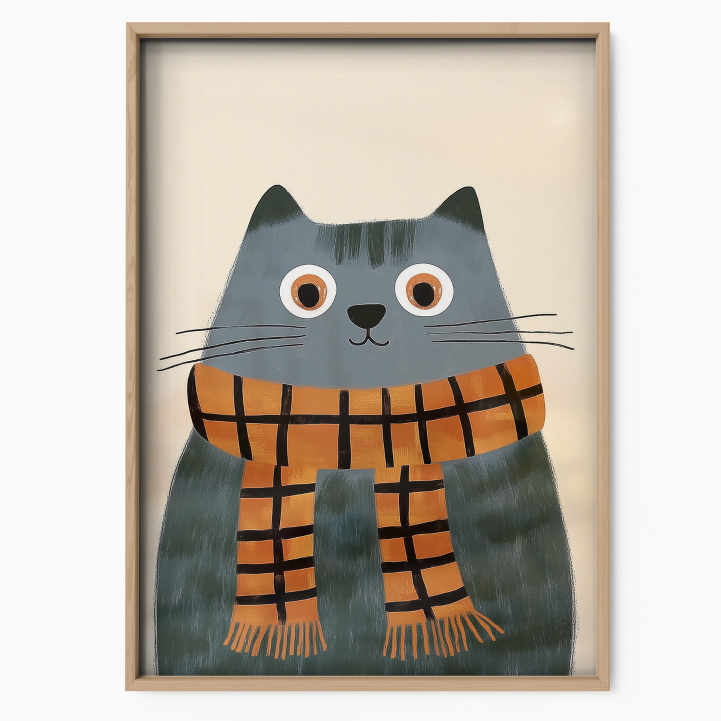 Pop Cat Plaid Scarf