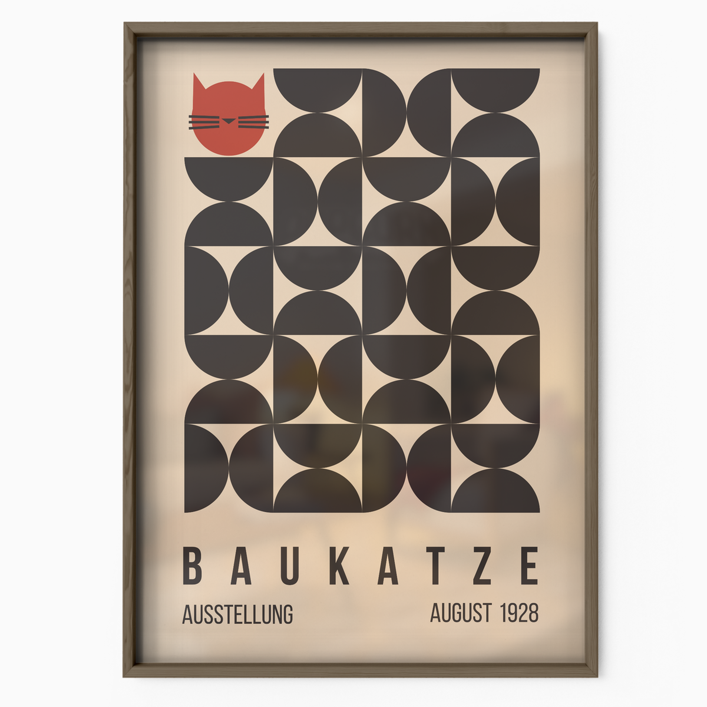 Bauhaus Cat Geometric Poster