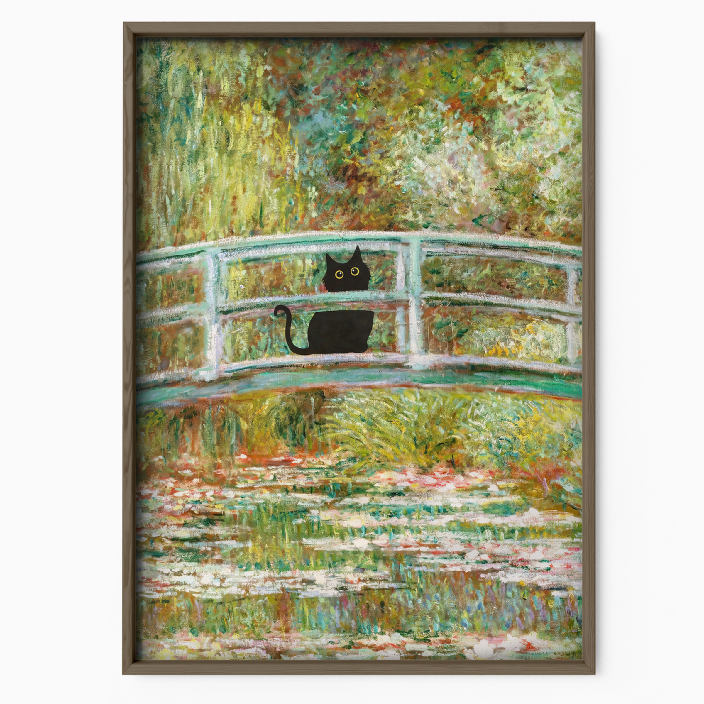 Black Cat On Monet Bridge