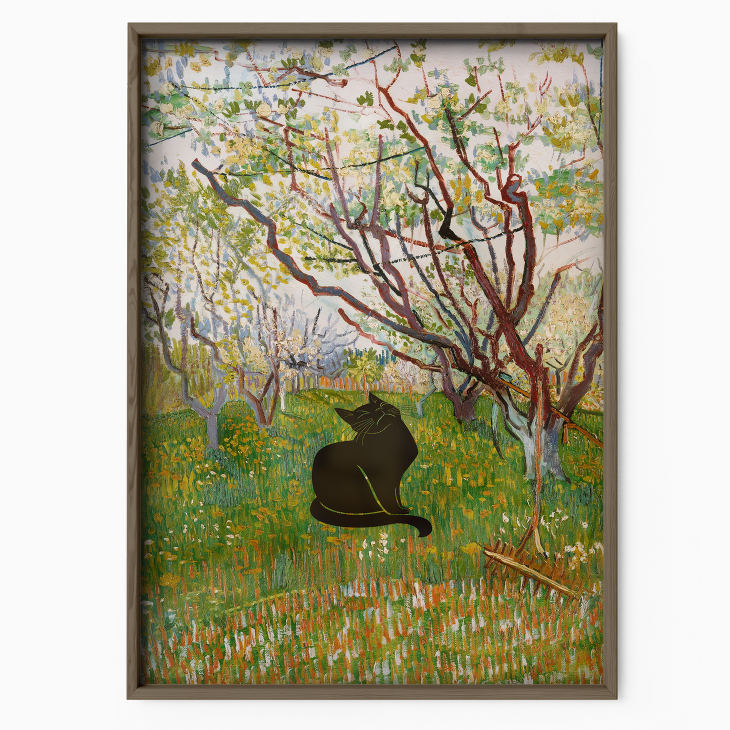 Black Cat X Van Gogh Orchard In Blossom