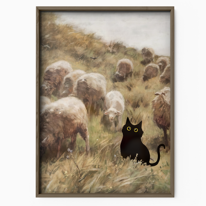 Cat Among Courbet Sheep