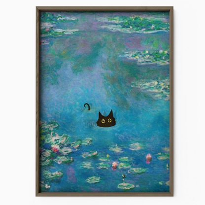 Cat In Monet Water Lilies