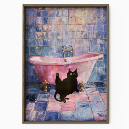 Cat In Pink Bathtub