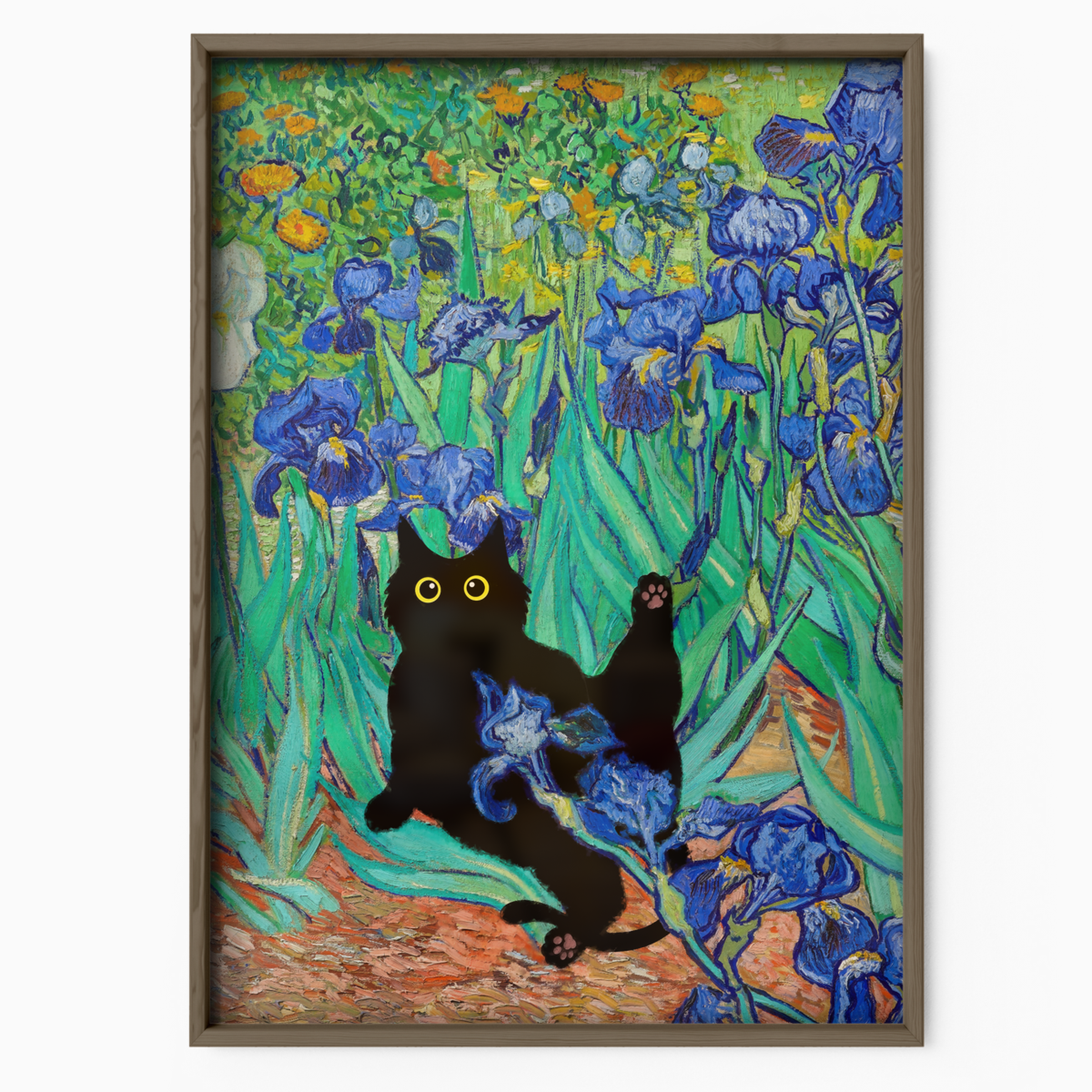 Cat In Van Gogh Irises