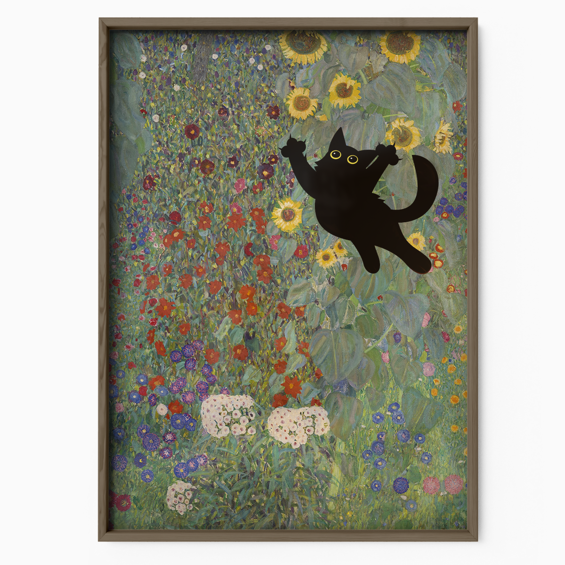 Cat Jump X Klimt Farm Garden With Sunflowers