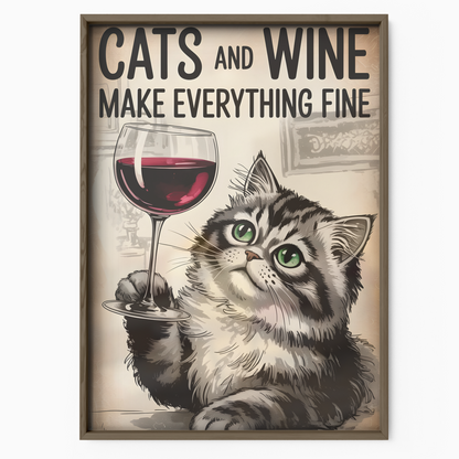 Cats Wine Everything Fine