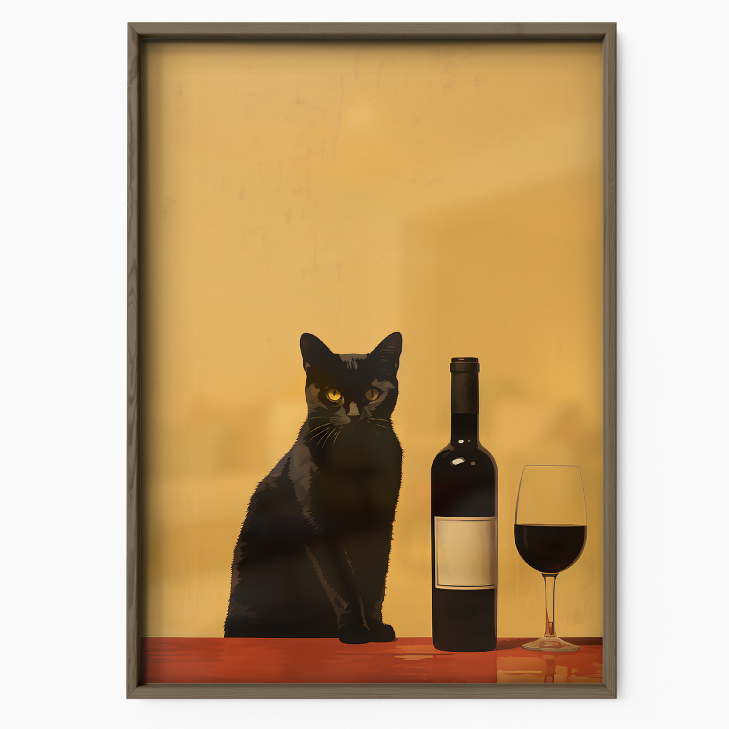Charming Cat With Wine