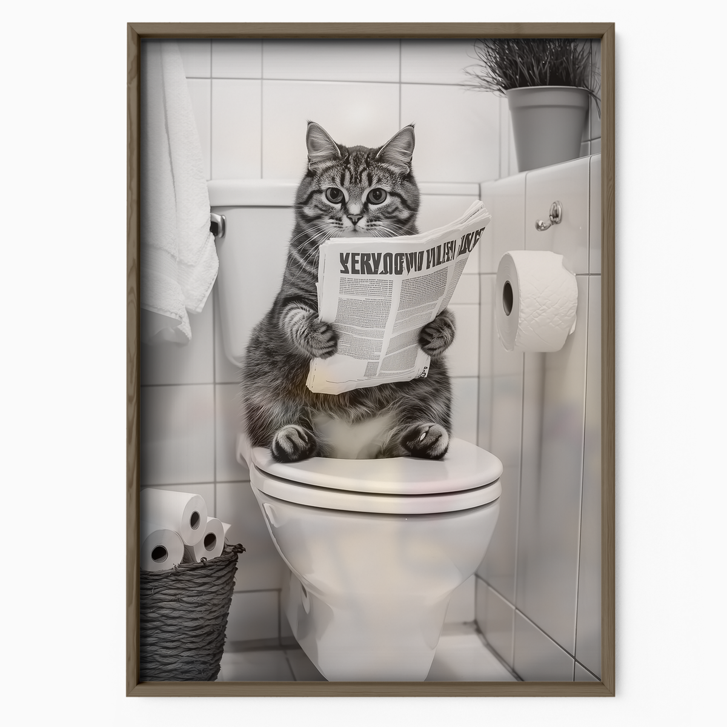 Cozy Cat Newspaper Moment