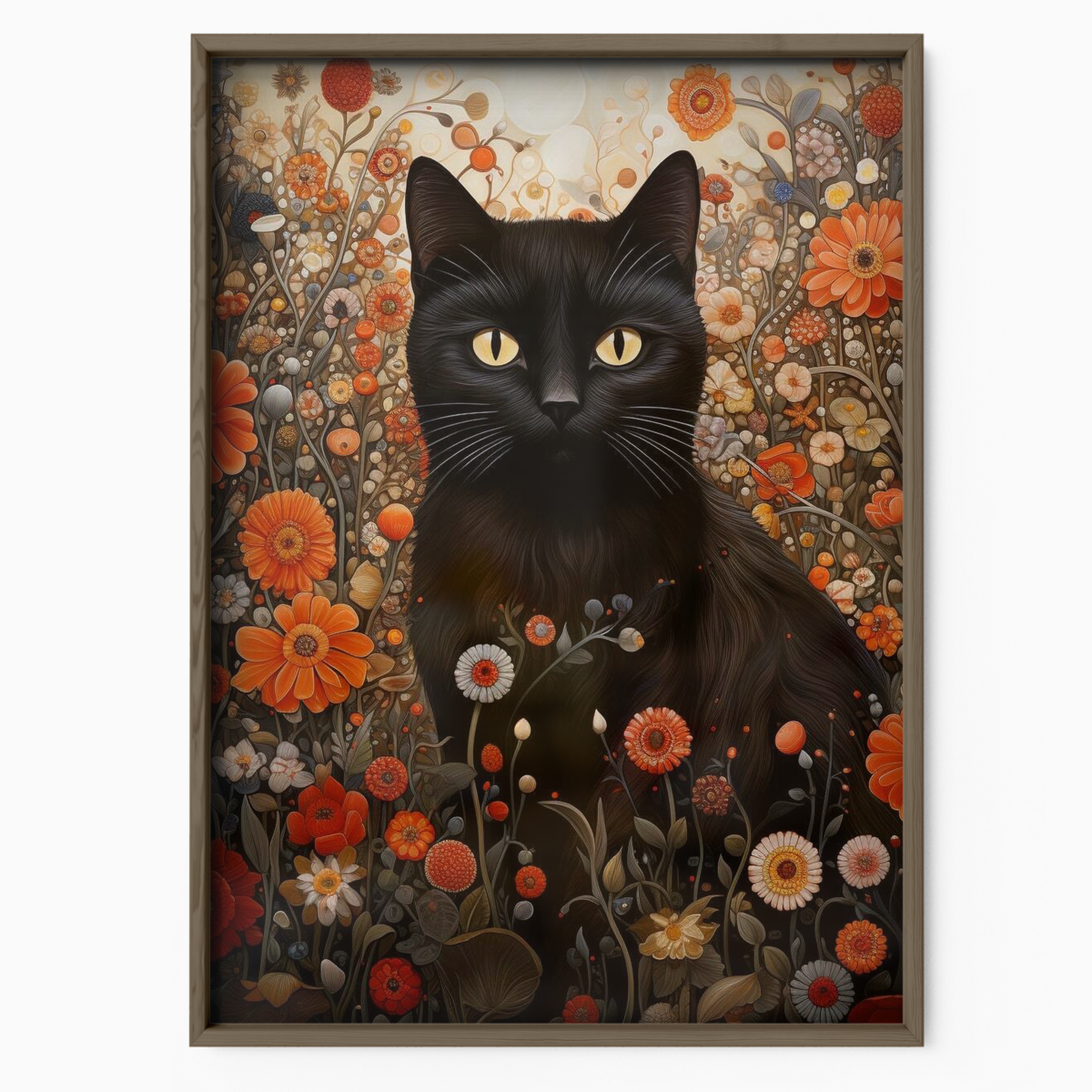 Enchanted Cat In Orange Garden