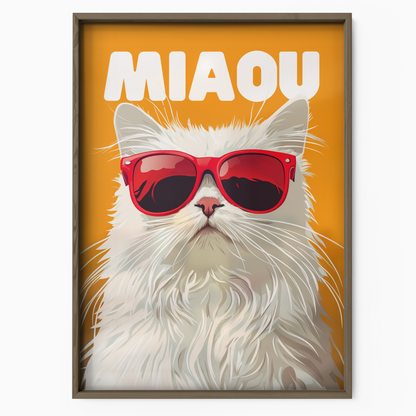 Groovy Fluffy Cat Orange Miaou