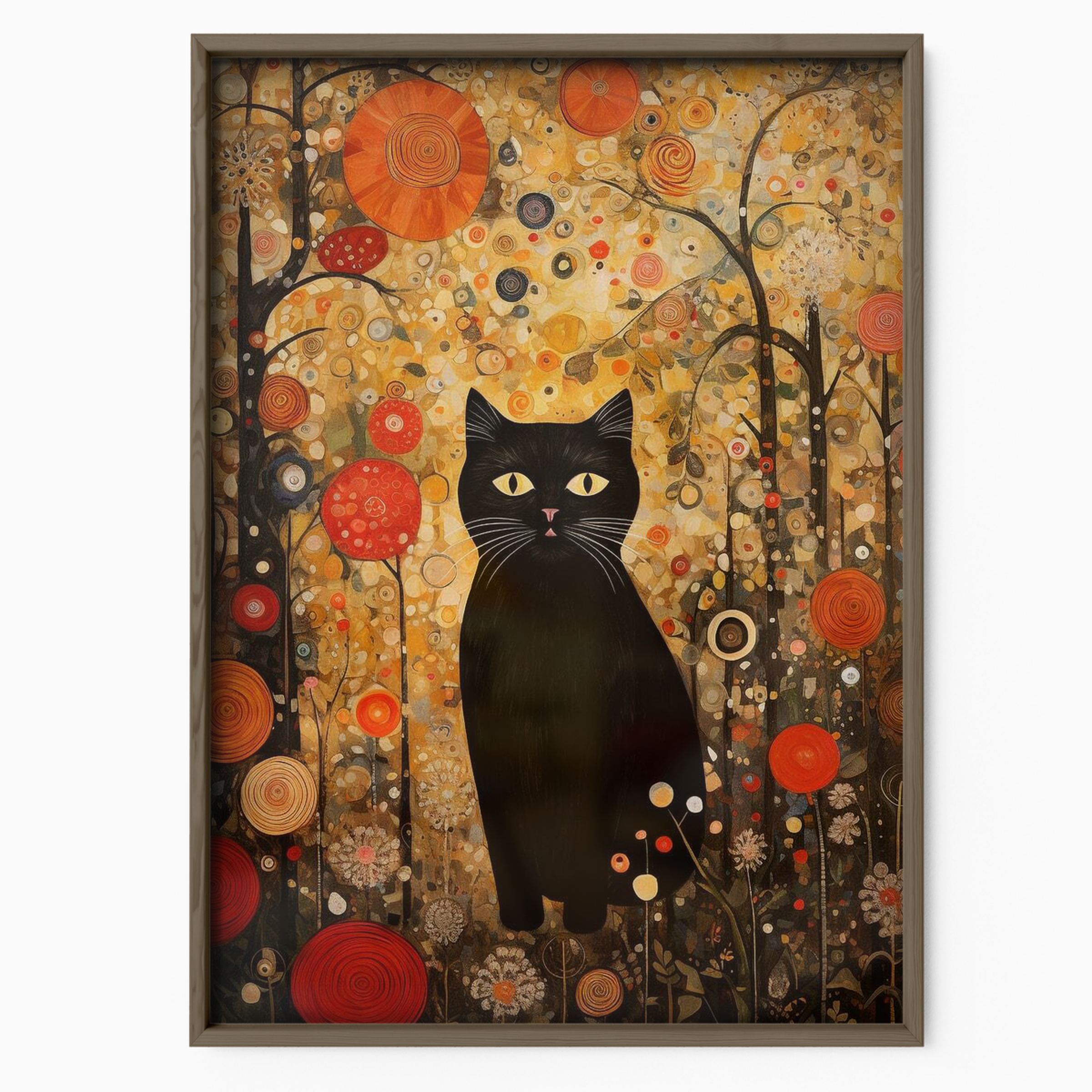 Mystic Cat In Autumn Garden