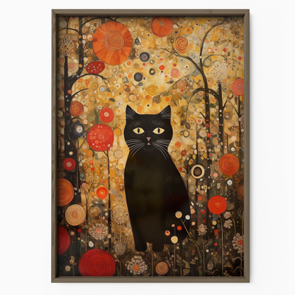 Mystic Cat In Autumn Garden