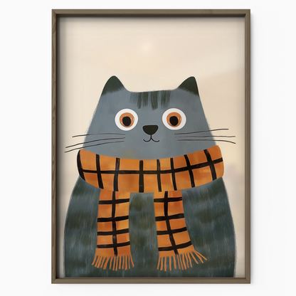 Pop Cat Plaid Scarf