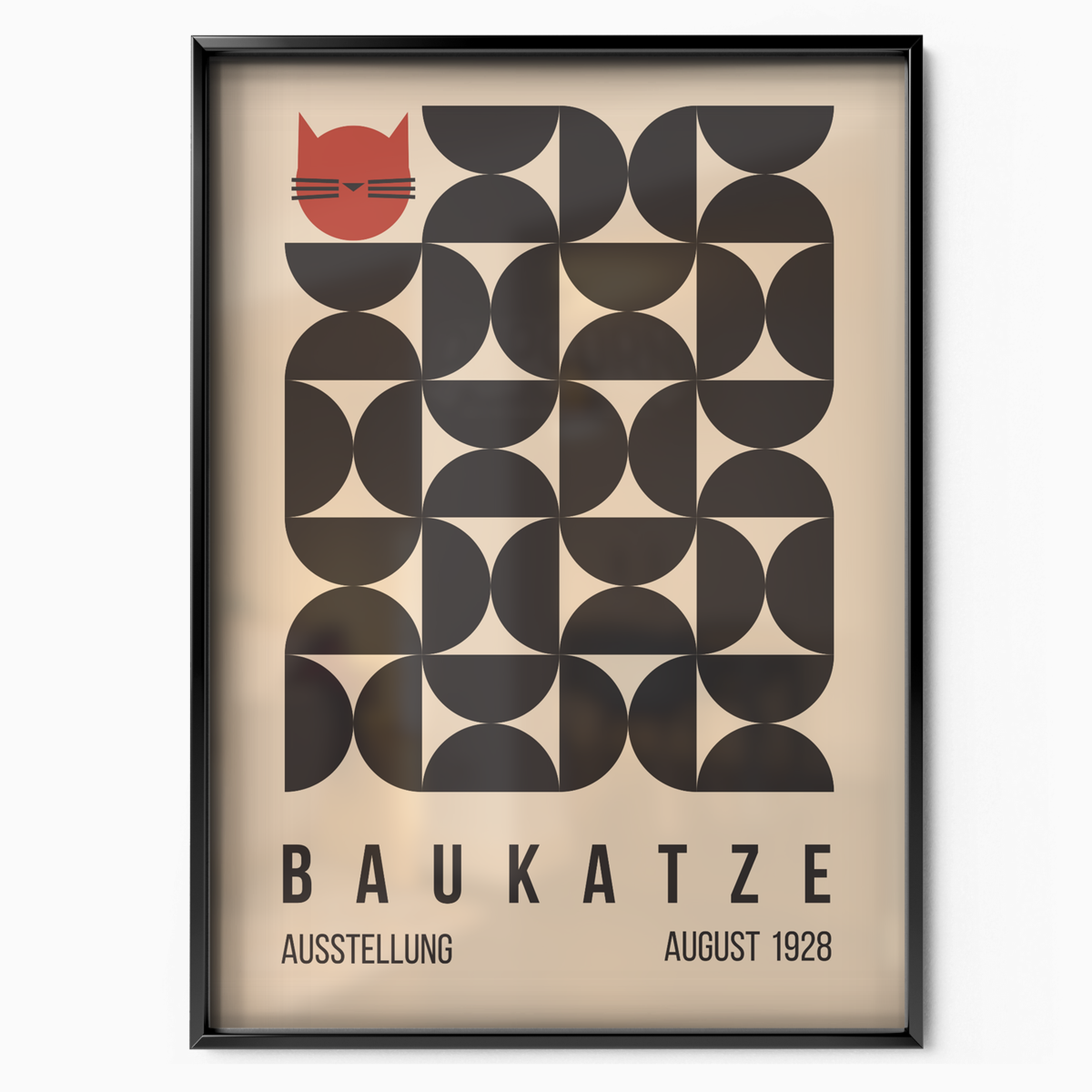 Bauhaus Cat Geometric Poster