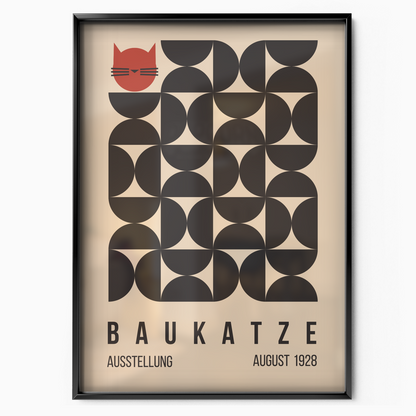 Bauhaus Cat Geometric Poster