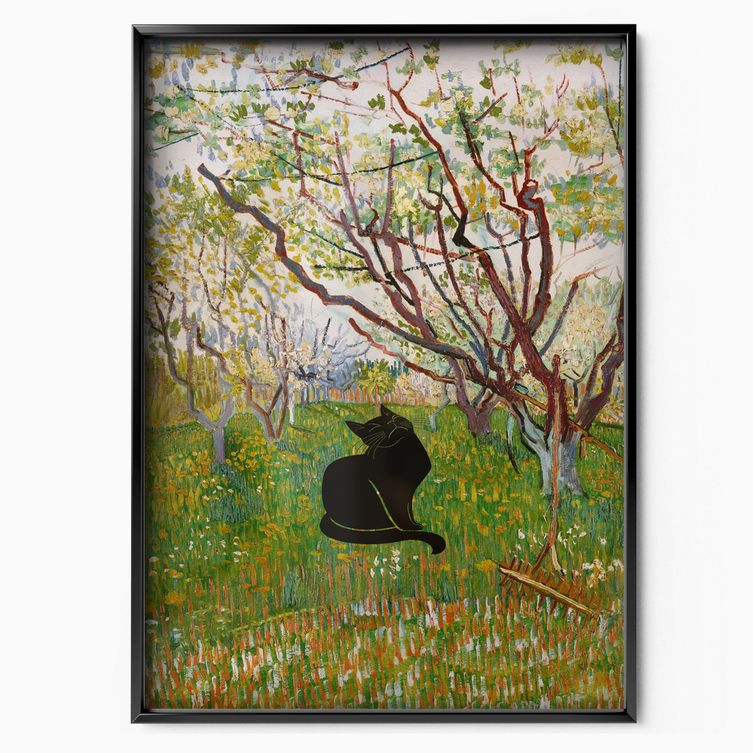 Black Cat X Van Gogh Orchard In Blossom