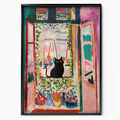 Cat By Matisse Open Window