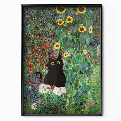 Cat In Klimt Sunflower