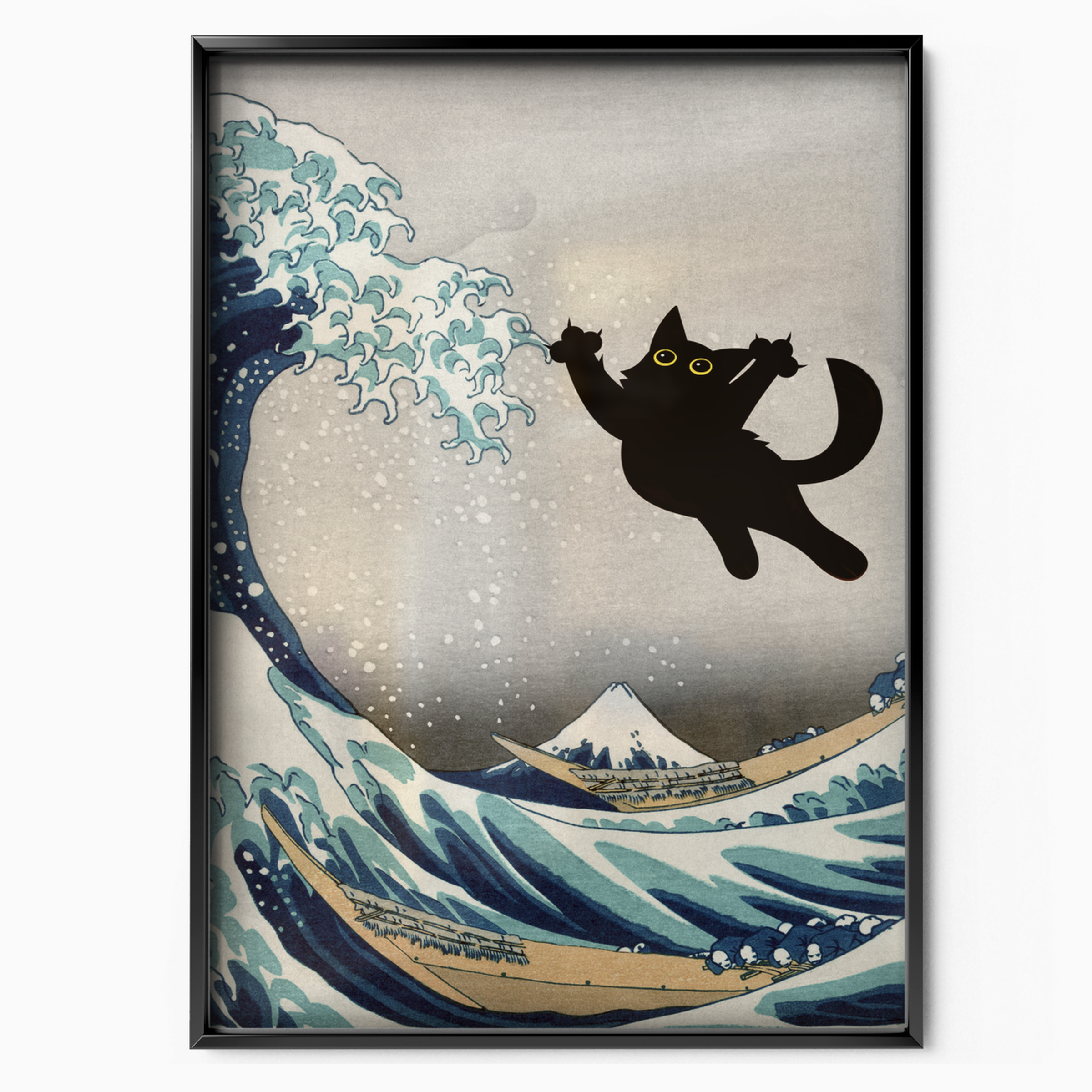 Cat Jump X Katsushika Hokusai