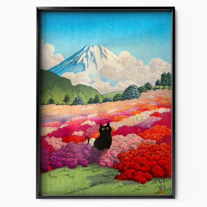 Cat With Mount Fuji