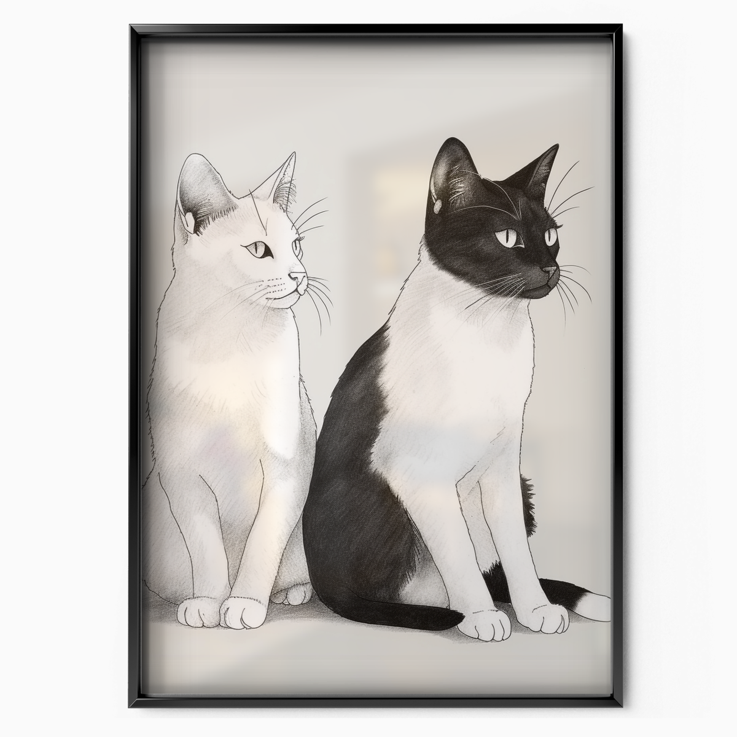 Cats Black White Duo