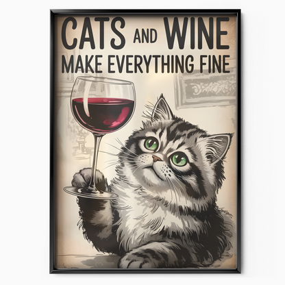 Cats Wine Everything Fine