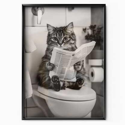 Cozy Cat Newspaper Break